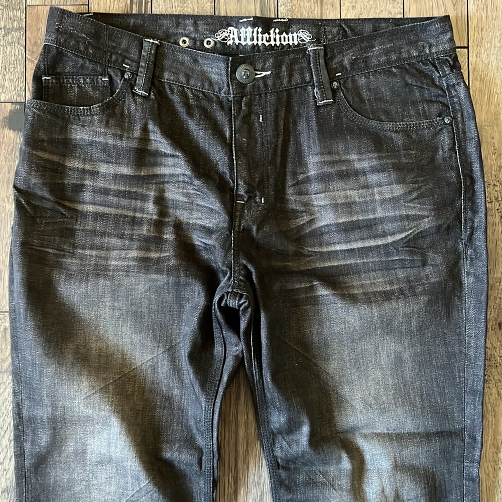 Vintage Affliction 100% cotton baggy jeans 40x34 - Picture 2 of 13